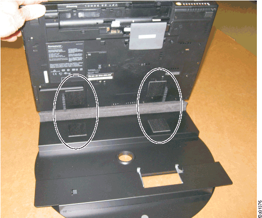 Laptop separated from laptop swivel assembly