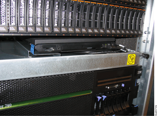 Management console in non-service position.