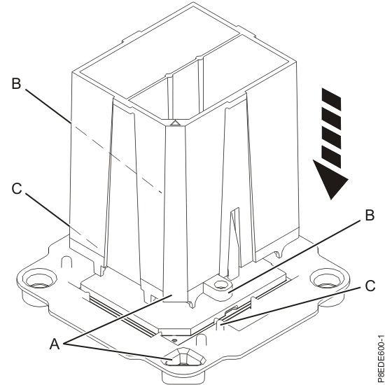 Lowering the removal tool onto the system processor module