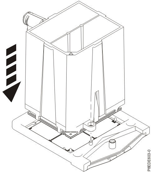 Lowering the system processor module onto the socket