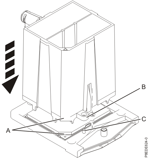 Lowering the removal tool onto the system processor module